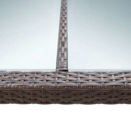 Berkfield Outdoor Dining Table Brown 200X150X74 Cm Poly Rattan - thumbnail 4