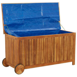 Berkfield Garden Storage Box With Wheels 113X50X58 Cm Solid Wood Acacia - thumbnail 6