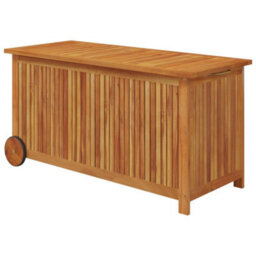 Berkfield Garden Storage Box With Wheels 113X50X58 Cm Solid Wood Acacia - thumbnail 2