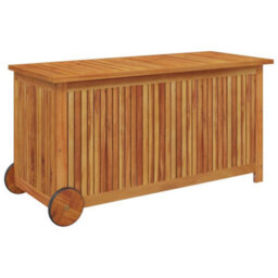 Berkfield Garden Storage Box With Wheels 113X50X58 Cm Solid Wood Acacia - thumbnail 3