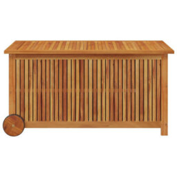 Berkfield Garden Storage Box With Wheels 113X50X58 Cm Solid Wood Acacia - thumbnail 4