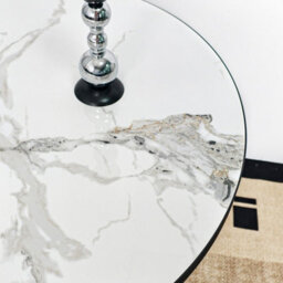 Fativo 102Cm High Bar Table: Round Sintered Stone Top With Sturdy Pedestal Base For Cafe, Bar & Home - thumbnail 3