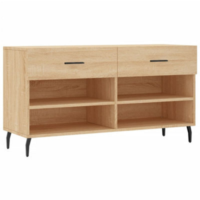 Berkfield Industrial Shoe Bench Sonoma Oak 102X35X55 Cm Engineered Wood - image 1
