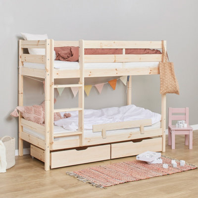 Hoppekids Shorty Bunkbed + Safety Rail/drawers Natural - image 1