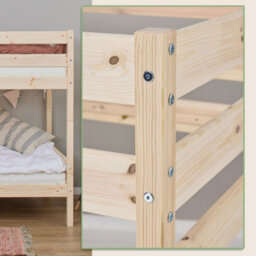 Hoppekids Shorty Bunkbed + Safety Rail/drawers Natural - thumbnail 3