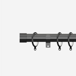 Black Nickel 28mm End Cap Fixed Length Metal Curtain Pole  50Cm