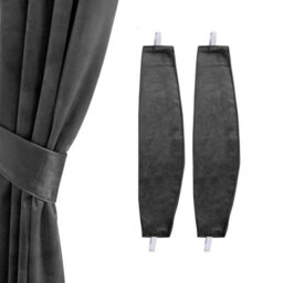 Oxford Homeware Eyelet Velvet Curtains Charcoal Fully Lined Blackout Thermal Insulated Eyelet Curtains Pair (W)228Cm X (L)228Cm - thumbnail 4