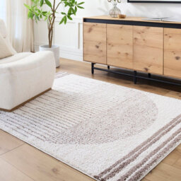 Livabliss Fossay Shaggy-Washable Beige Brown Green Grey Global High Pile Living Bedroom Rug 140 X 200 Cm Easy Care, Non Shedding - thumbnail 2