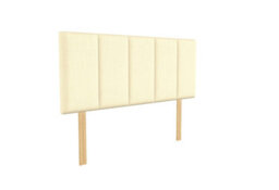 "Urban Textures-5 Vertical Panels Luxury 20"" High Linen Fabric Upholstered Bed Headboard-Cream" - thumbnail 3