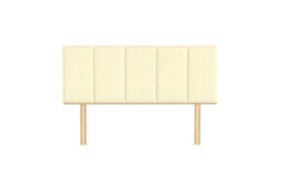 "Urban Textures-5 Vertical Panels Luxury 20"" High Linen Fabric Upholstered Bed Headboard-Cream" - thumbnail 2