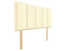 "Urban Textures-5 Vertical Panels Luxury 20"" High Linen Fabric Upholstered Bed Headboard-Cream" - thumbnail 4