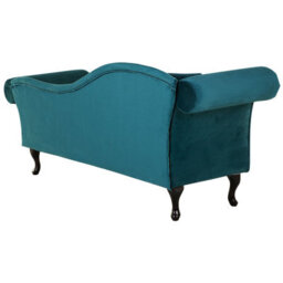 Beliani Left-Hand Chaise Longue Lattes Velvet Teal - thumbnail 6