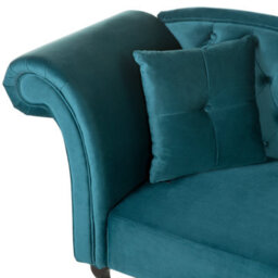 Beliani Left-Hand Chaise Longue Lattes Velvet Teal - thumbnail 7
