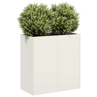 Berkfield Planter White 80X40X80 Cm Cold-Rolled Steel - image 1