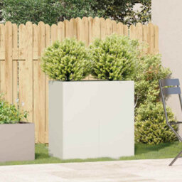 Berkfield Planter White 80X40X80 Cm Cold-Rolled Steel - thumbnail 3