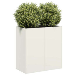Berkfield Planter White 80X40X80 Cm Cold-Rolled Steel - thumbnail 1
