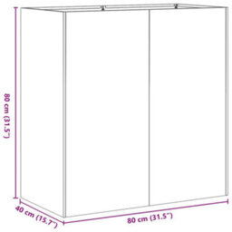 Berkfield Planter White 80X40X80 Cm Cold-Rolled Steel - thumbnail 9