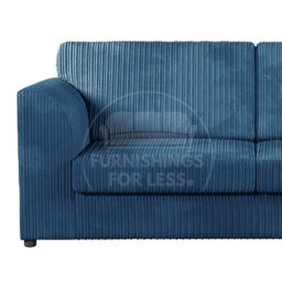 Furnishings For Less UK Luxor Jumbo Cord Fabric 3 Seater Sofa - Fullback Marine Blue - thumbnail 4