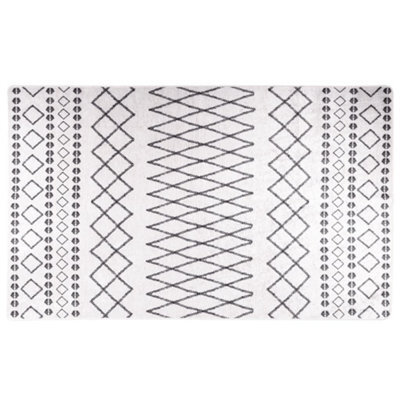 Berkfield Rug Washable Black And White 120X170 Cm Anti Slip - image 1