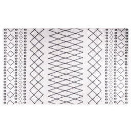 Berkfield Rug Washable Black And White 120X170 Cm Anti Slip - thumbnail 1