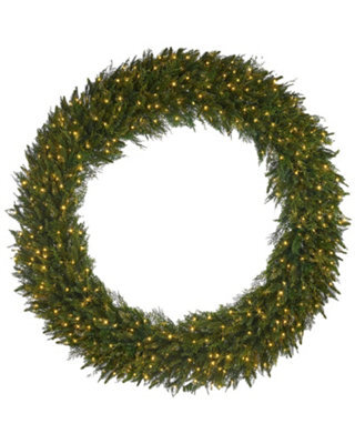 Werchristmas 1.5 M Pre-Lit Majestic Natural Fir Artificial Christmas Wreath, 450 Warm White Leds - image 1