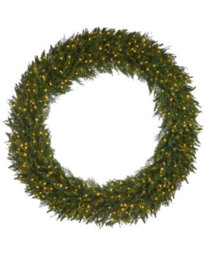 Werchristmas 1.5 M Pre-Lit Majestic Natural Fir Artificial Christmas Wreath, 450 Warm White Leds - thumbnail 1