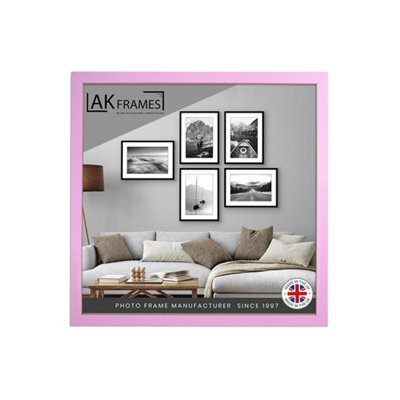 "AK Frames Sleek 22X22"" Pastel Pink Thin Modern Picture Frame - Slim And Design For Posters, Prints And Photos - Elegant Wall Frame Decor" - image 1
