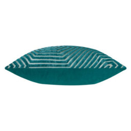 Paoletti Evoke Cut Velvet Polyester Filled Cushion, Teal, 55 X 55Cm - thumbnail 3