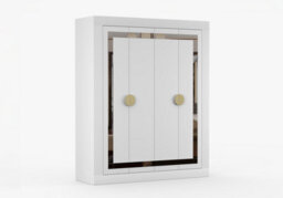 Arte White Traditional Opening Wardrobe Pearl 200Cm - Timeless Design With Mirror Accent - thumbnail 2