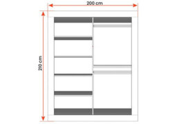 Arte White Traditional Opening Wardrobe Pearl 200Cm - Timeless Design With Mirror Accent - thumbnail 4