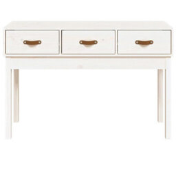 Berkfield Console Table White 114X40X75 Cm Solid Wood Pine - thumbnail 3