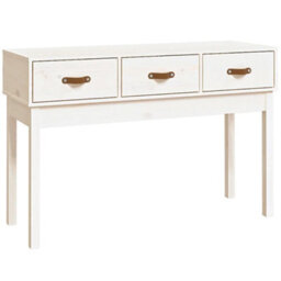 Berkfield Console Table White 114X40X75 Cm Solid Wood Pine - thumbnail 2
