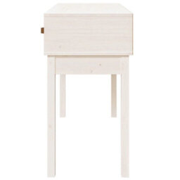 Berkfield Console Table White 114X40X75 Cm Solid Wood Pine - thumbnail 5