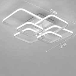 Living And Home 6 Lamp Square Modern Acrylic Led Low Energy Semi Flush Ceiling Light Fixture Cool White - thumbnail 8