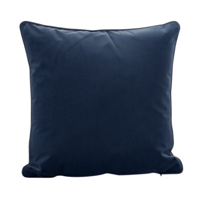 GoodHome Valgreta Deep Navy Square Velvet Effect Indoor Cushion, (L)43Cm X (W)43Cm - image 1
