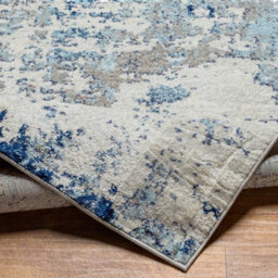 Livabliss Sunderland-Abstract Blue Grey Modern Marble Living Dining Bedroom Rug 80 X 220 Cm Easy Care, Non Shedding - thumbnail 4
