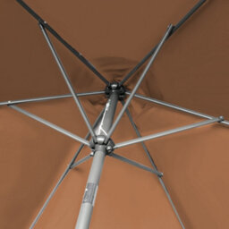 Sundaze 2.5M Coffee Round Garden Parasol Umbrella Patio Sun Shade Canopy Crank Tilt With Base - thumbnail 6