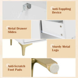 3 Drawer Dresser W/ Flip-Up Fluted Glass Door - thumbnail 3