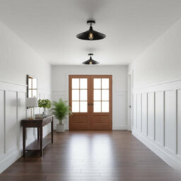 Black Modern Ceiling Light Fixture Industrial Pack Of 2 Semi Flush Mount Ceiling Lighting Fitting For Kitchen Without Bulb - thumbnail 8