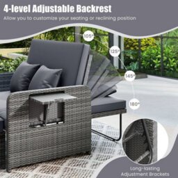 2-Person Wicker Outdoor Daybed Chaise Lounger - thumbnail 5