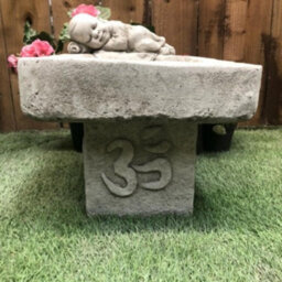 Stone Cast Small Birdbath Monk Buddha - thumbnail 6