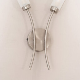 Valuelights Maya 2 Way Curved Brushed Chrome Wall Light Fitting For Living Room Lounge Hallway - Led Bulbs Included - thumbnail 3