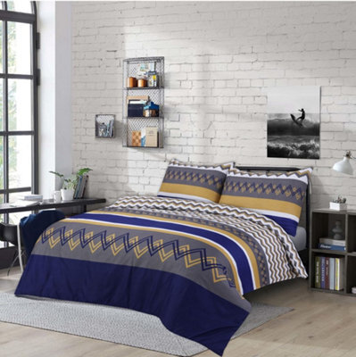 Homes & Linen Finn Printed Microfiber 4 Piece Bedding Set Duvet Cover Fitted Sheet And Pillowcases - image 1