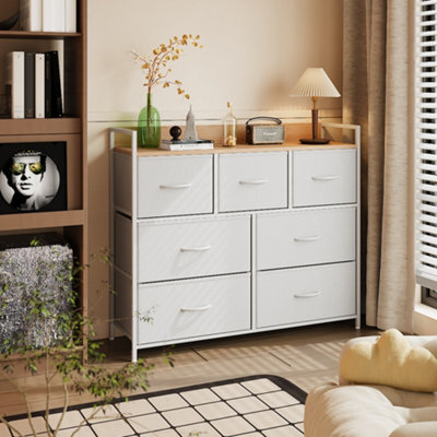 Living And Home 7-Drawer White Metal Frame Storage Cabinet Chest Of Drawers - image 1