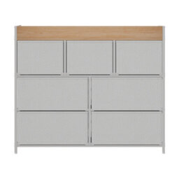 Living And Home 7-Drawer White Metal Frame Storage Cabinet Chest Of Drawers - thumbnail 4