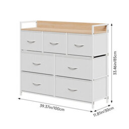 Living And Home 7-Drawer White Metal Frame Storage Cabinet Chest Of Drawers - thumbnail 5