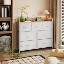 Living And Home 7-Drawer White Metal Frame Storage Cabinet Chest Of Drawers - thumbnail 1