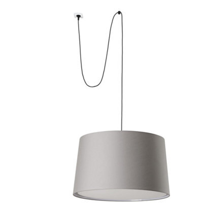 Luminosa Lighting Luminosa Windsor Cylindrical Pendant Ceiling Light Black, Grey With Clip 3X E27