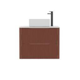 Royal Bathrooms Avenza 800mm Terracotta Clay Wall Hung Bathroom Countertop Vanity Unit 2 Drawer With Elena Basin - thumbnail 6