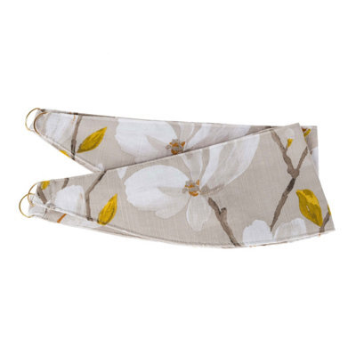 Homescapes Yellow Anita Floral Tie Back Pair - image 1